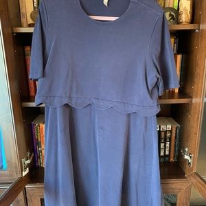 ASOS blue midi dress with scalloped lining